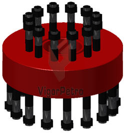 China FLANGE ADAPTER DOUBLE STUDDED 2-9/16&quot; RX-27 TOP 5000 PSI x 3-1/8&quot; RX-35 BOTTOM 5000 PSI  XYLAN COATED STUDS NUTS supplier