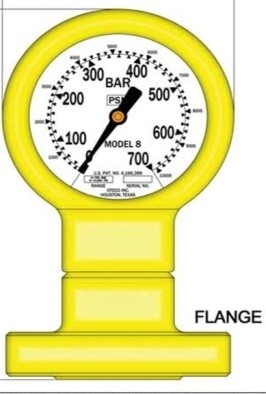 China Pressure Gauge,  model 6 (F), 2.06x350 Bar R24 Flange for 3PN 1600 LG UPETROM high pressure mud pumps supplier