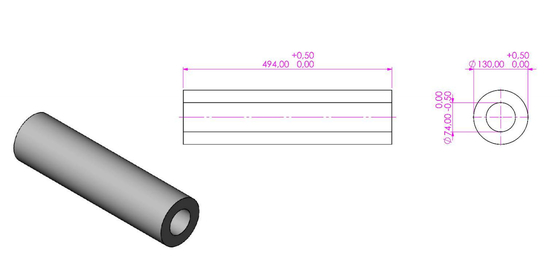 Material Seal Nipple AISI 1045， 494mm length, OD 130MM, ID74MM supplier